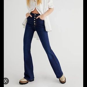 Boyish *NWT* Free People The Ricky High-Rise Blue Steel